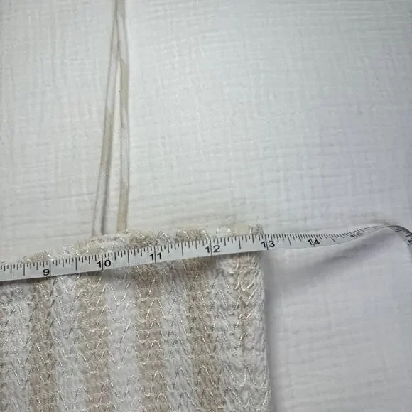 Boohoo Smocked Striped Sundress Maxi Cotton Women’s 6 Tiered Coastal Cottagecore - Picture 15 of 16